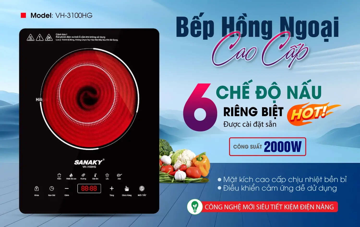 banner bep hong ngoai don sanaky vh 3100hg new - banner bep hong ngoai don sanaky vh 3100hg new