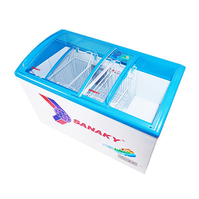 Tủ đông Sanaky VH-3899K3B kính cong hai cánh lùa trưng bày kem